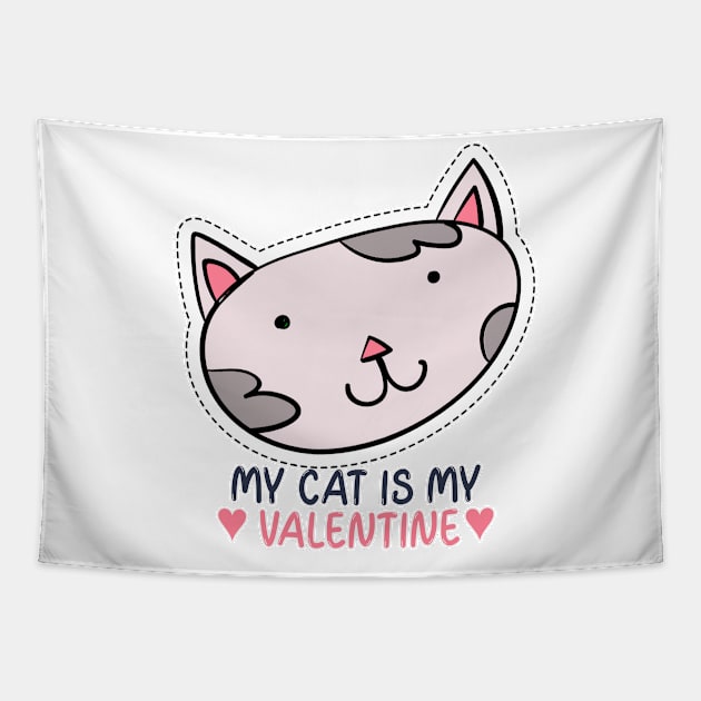 My Cat is my Valentine Tapestry by Willard-Morris