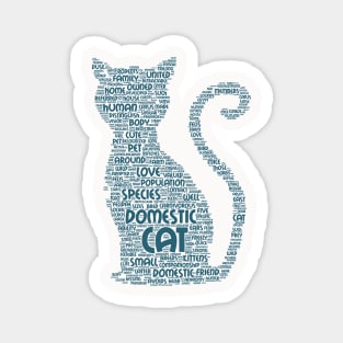 Cat Kitten Silhouette Shape Text Word Cloud Magnet
