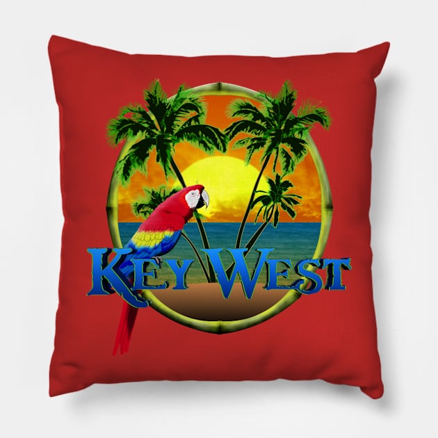 Key West Florida Sunset Pillow by macdonaldcreativestudios