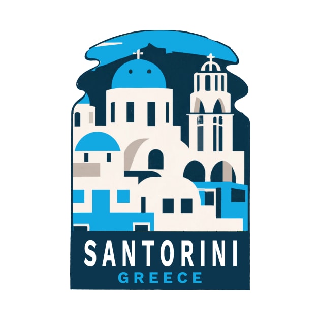 Vintage Style Santorini Decal by zsonn