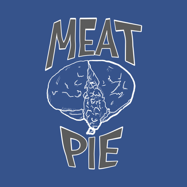 Disover Meat pie - white line art - graphic text - Meat Pie - T-Shirt