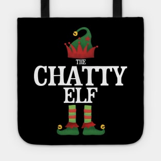 Chatty Elf Matching Family Group Christmas Party Pajamas Tote