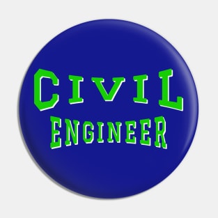 Civil Engineer in Green Color Text Pin