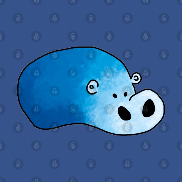 cute blue hippo by MerryDee