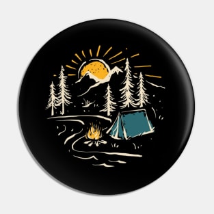 Camping scenery Pin