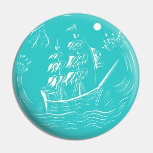 Pirate Ship in a Fish Bowl Pin