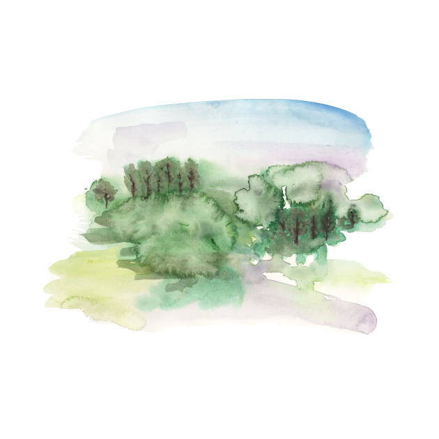 Discover Abstract Watercolor Landscape - Abstract Landscape - T-Shirt