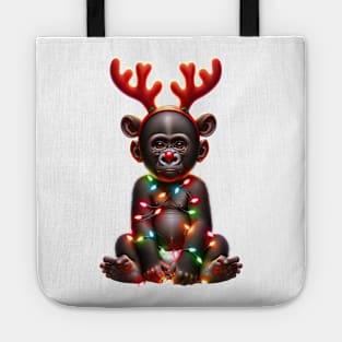 Christmas Red Nose Monkey Tote