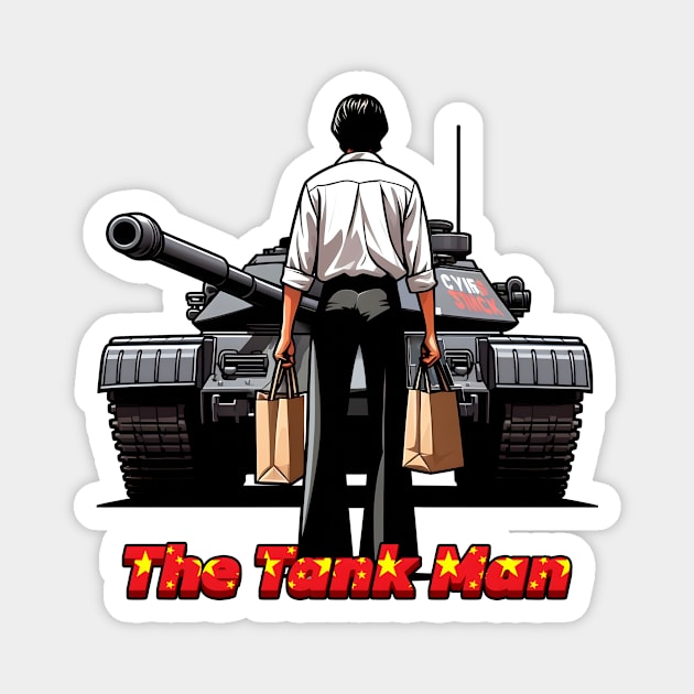 Tank Man Magnet by Rawlifegraphic