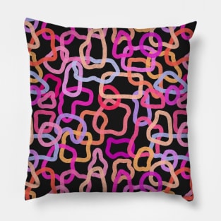 Pink, Purple, and Orange Abstract Pillow