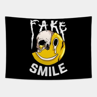 fake smile skull Tapestry