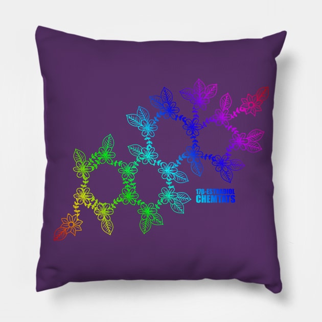 17β-estradiol / Estrogen (R) Pride edition Pillow by chemtats