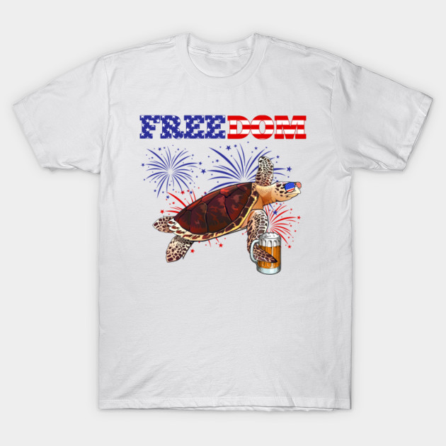 Freedom Beer Turtle Happy 4th Of July Independence Day 4th Of