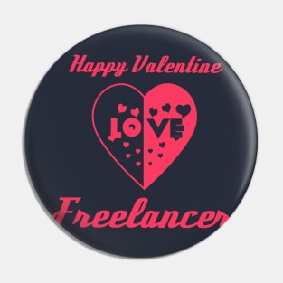 Heart in Love to Valentine Day Freelancer Pin