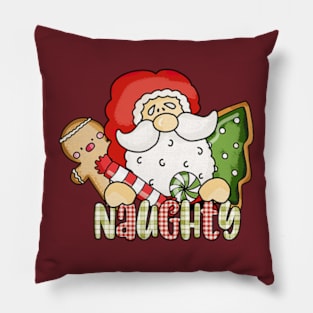 Naughty or Nice Shirt Matching Christmas Couples Costume Pillow