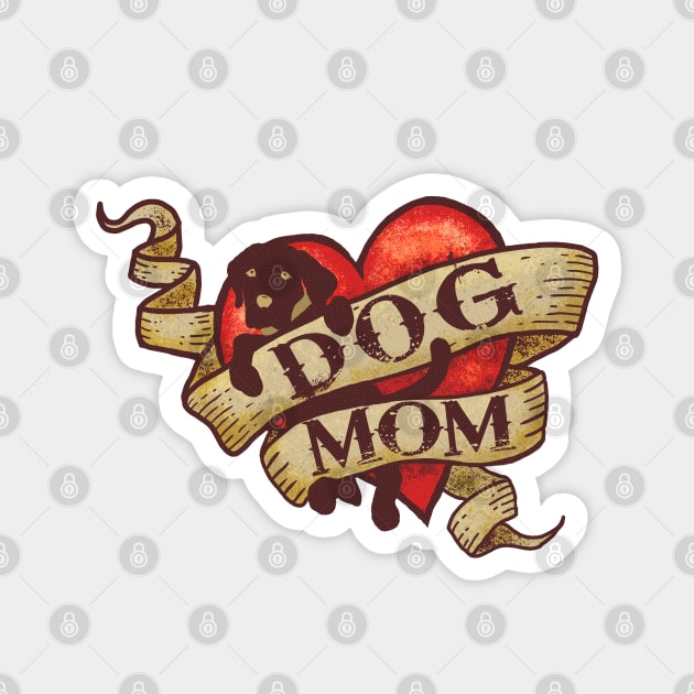 Vintage Heart Dog Mom Magnet by Jitterfly