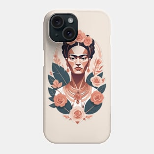 Frida's Floral Whimsy: Pastel Illustration Phone Case