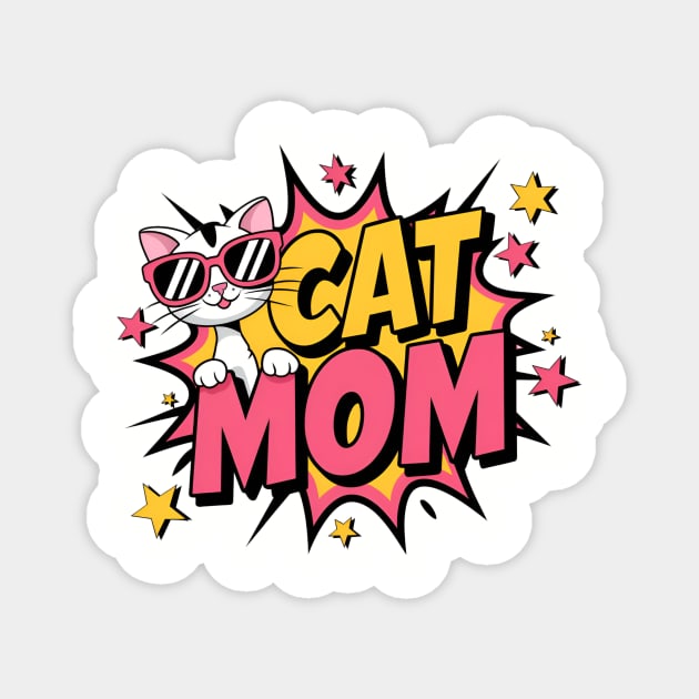 Cat Mom Magnet by Pete the Cat Guy