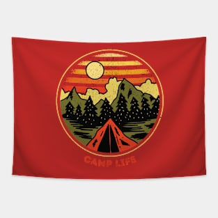 Camp Life in Wonderlust and Hiking trail Gift for Camper Tapestry