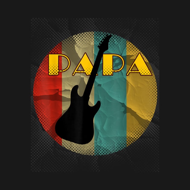 Retro Vintage Guitar Bass Papa Guitarist Musical Lover by Xamgi