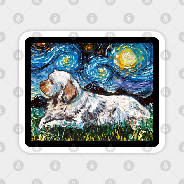 Clumber Spaniel Night Magnet by sagittariusgallery