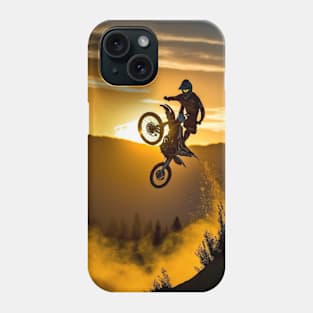 Motocross Dirt Bike Jump Sunset Phone Case