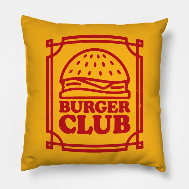 Burger Club Pillow by Curiositees Co.