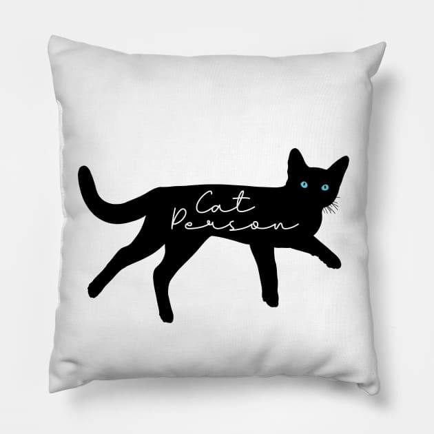 Cat Person in Silhouette Pillow by CarleahUnique