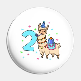 I am 2 with Lama - kids birthday 2 years old Pin