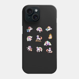 Cute Unicorn rainbow colors stickers Phone Case