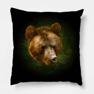 Brown bear portrait Pillow