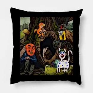 watercolor animal undead nature Pillow