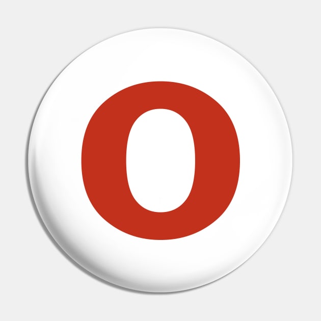 Letter o in Red Text Minimal Typography Pin by ellenhenryart