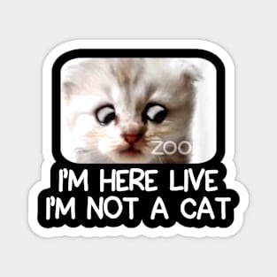 IM HERE LIVE IM NOT A CAT FUNNY Magnet