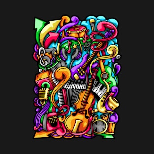 Music Doodle Illustration T-Shirt