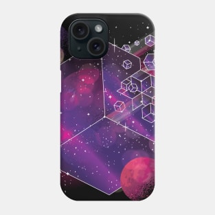 Geometric Galaxy Cube Phone Case