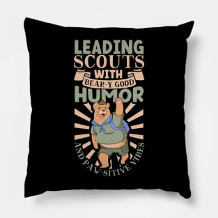 Leading scouts with bear - Cubmaster Pillow