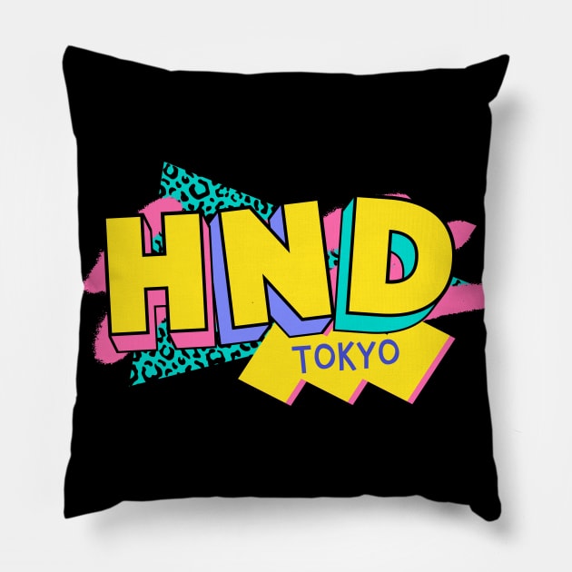 Tokyo, Japan Retro 90s Logo Pillow by SLAG_Creative