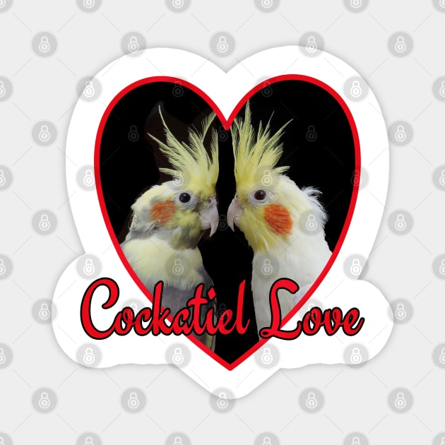 Cockatiel Love Heart Parrot Magnet by Einstein Parrot