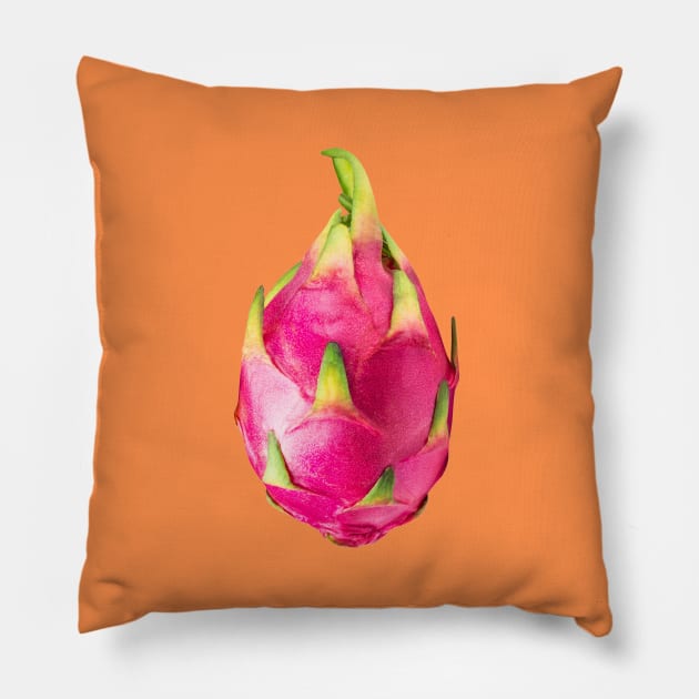 Dragon Fruit Bright Orange - Funky Hong Kong Summer Fruits Pillow by CRAFTY BITCH