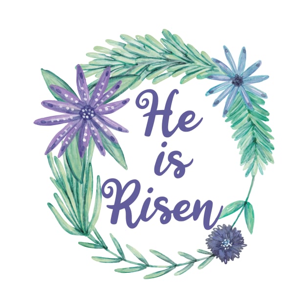 He is Risen Religious Easter Floral by epiclovedesigns