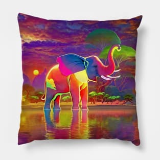 Elephant on the Water 2 Pillow