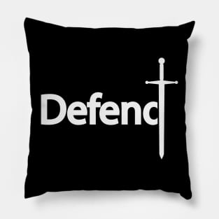 Defend defending one word typography design Pillow