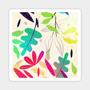 Rainbow Falling Leaves Nature Scene Magnet