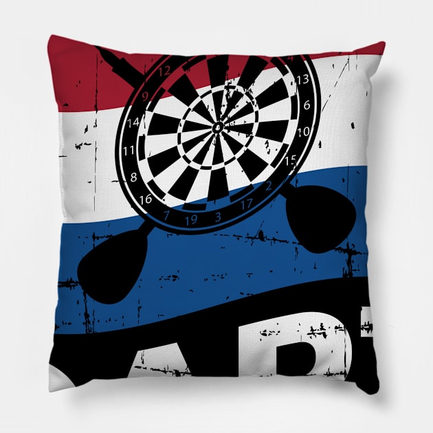 Dutch Darter Netherland Darts Gift Pillow by petervanderwalk