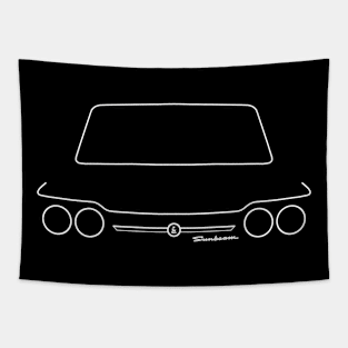 Sunbeam Stiletto classic car front and back outline graphic (white) Tapestry