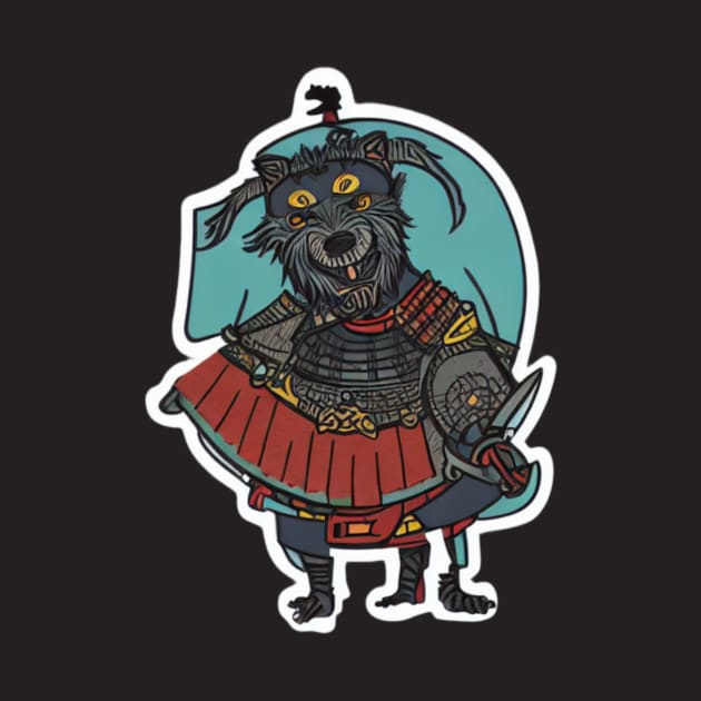 dog samurai art work by Kornelia world