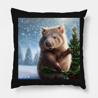 Holiday Wombat! Pillow