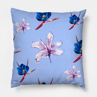 Tropical Summer Flowers Pillow