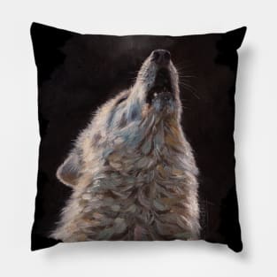 White Wolf Howling Pillow